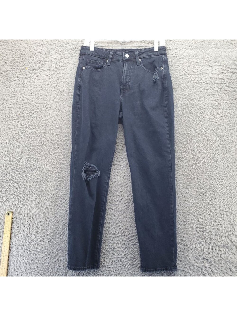 Old Navy Jeans Womens 6 Washed Black O.G. Straight Stretch Denim